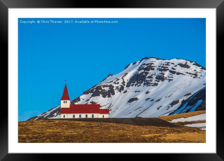 Vik Church Iceland Framed Mounted Print by Chris Thaxter