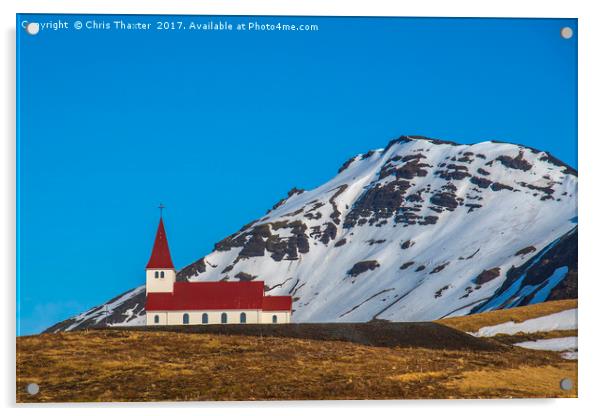 Vik Church Iceland Acrylic by Chris Thaxter