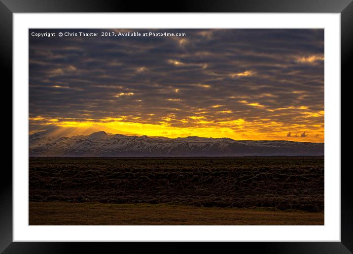 Eyjafjallajokull Sunrise Iceland 2 Framed Mounted Print by Chris Thaxter