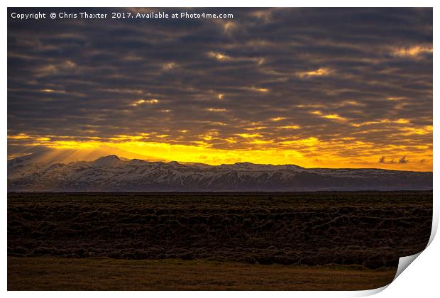 Eyjafjallajokull Sunrise Iceland 2 Print by Chris Thaxter