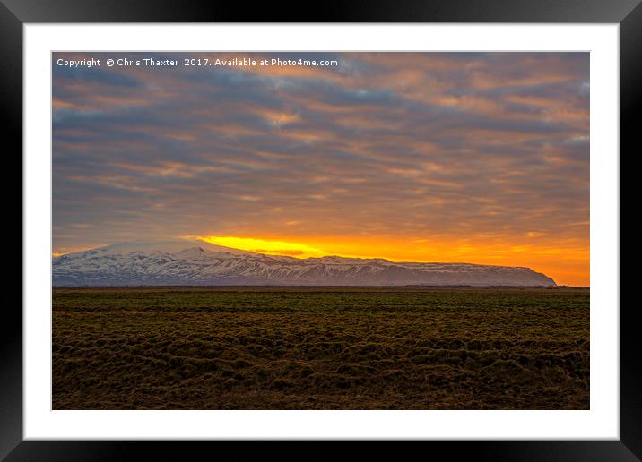 Eyjafjallajokull Sunrise Iceland 2 Framed Mounted Print by Chris Thaxter