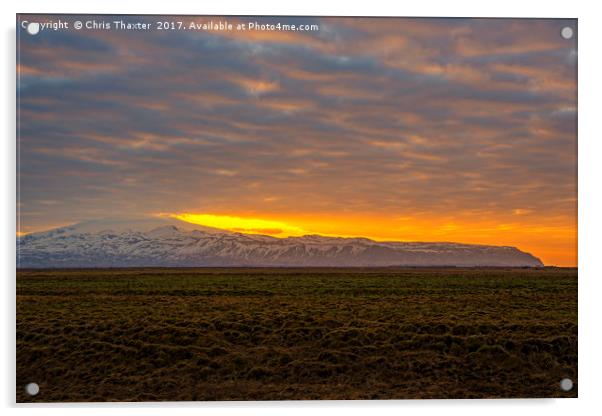 Eyjafjallajokull Sunrise Iceland 2 Acrylic by Chris Thaxter