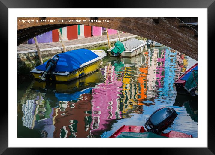 The Colours of Burano, Venice Framed Mounted Print by Ian Collins