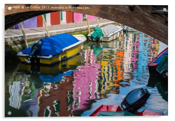 The Colours of Burano, Venice Acrylic by Ian Collins