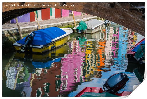 The Colours of Burano, Venice Print by Ian Collins