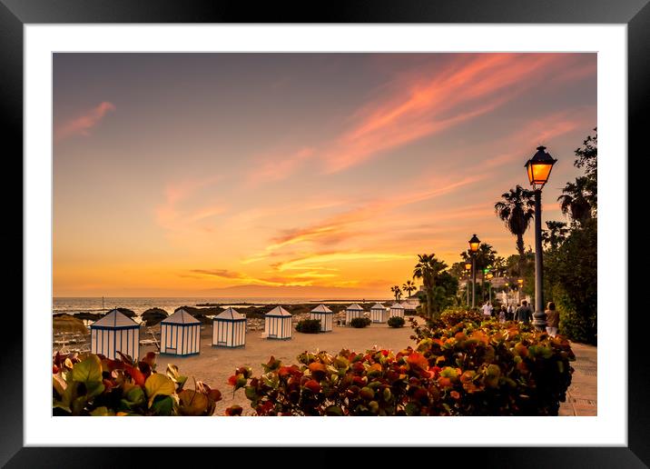 Red and Gold Sunset Tenerife Framed Mounted Print by Naylor's Photography
