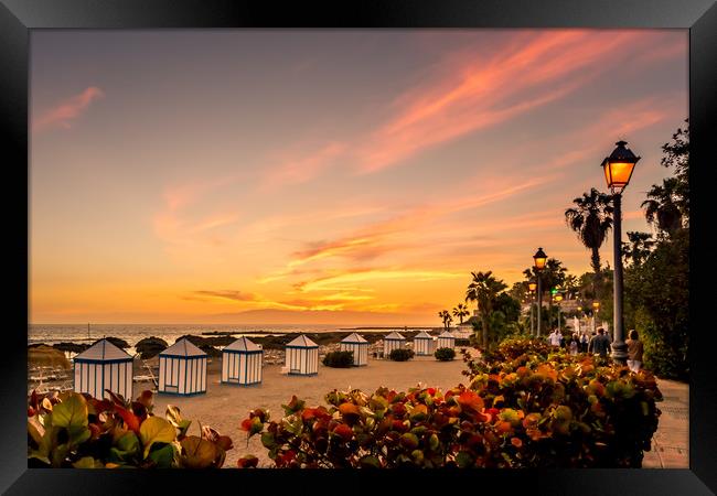 Red and Gold Sunset Tenerife Framed Print by Naylor's Photography