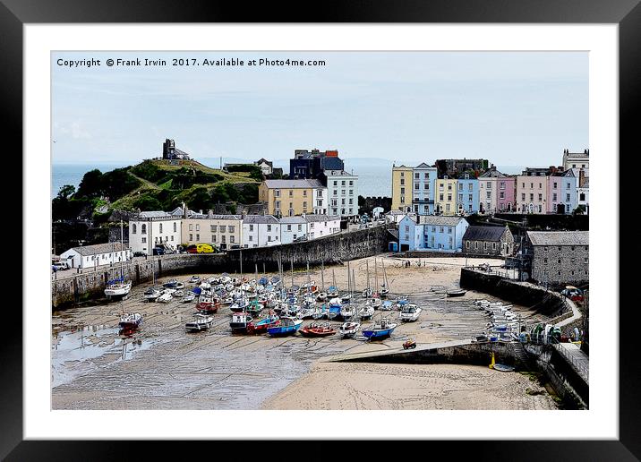 View of the magnificent Tenby Harbour with the tid Framed Mounted Print by Frank Irwin