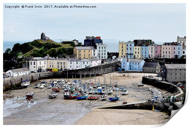 View of the magnificent Tenby Harbour with the tid Print by Frank Irwin