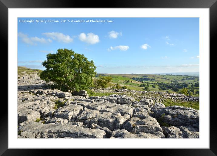Malham Cove North Yorkshire Framed Mounted Print by Gary Kenyon