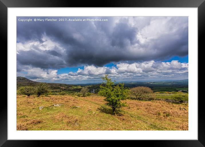 View to Dartmoor Framed Mounted Print by Mary Fletcher