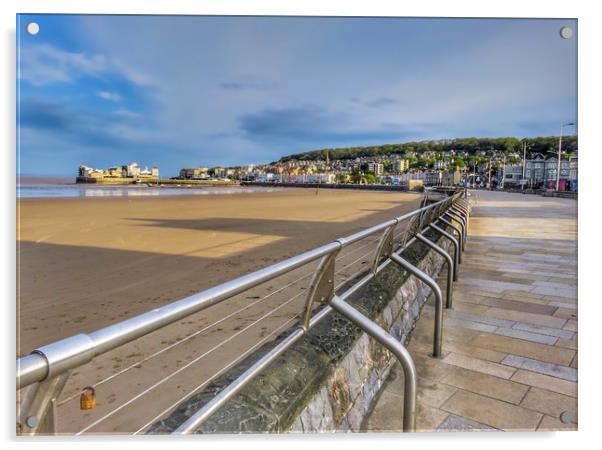 Love Lock on Weston Super Mare Promenade Acrylic by Beryl Curran