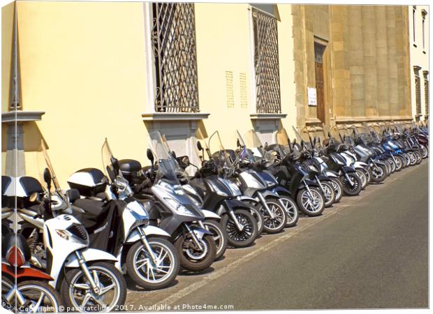 mopeds on a italian street Canvas Print by paul ratcliffe