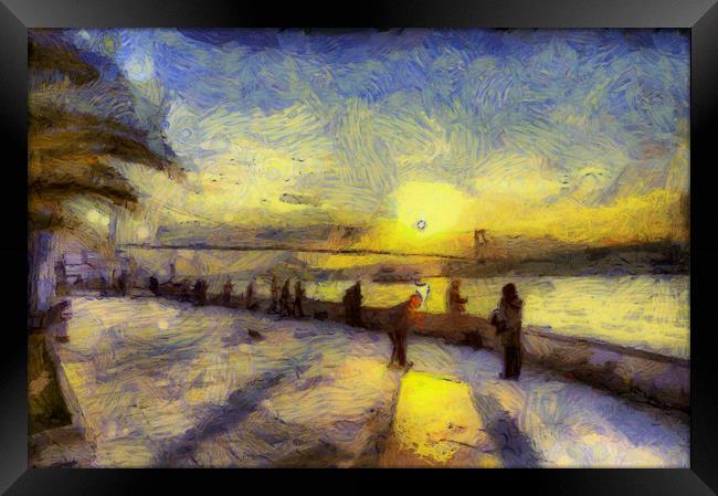 Bosphorus Sunset Art Framed Print by David Pyatt