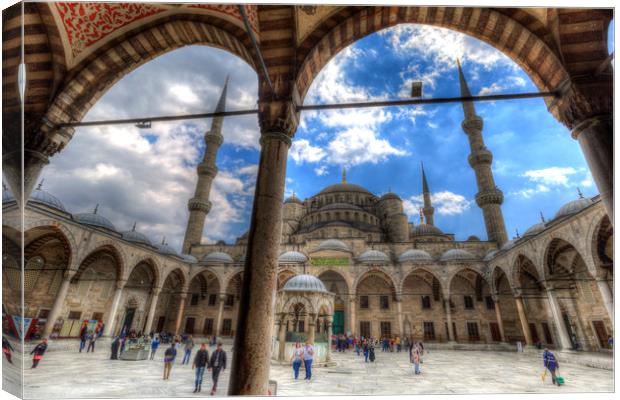 The Blue Mosque Istanbul Canvas Print by David Pyatt