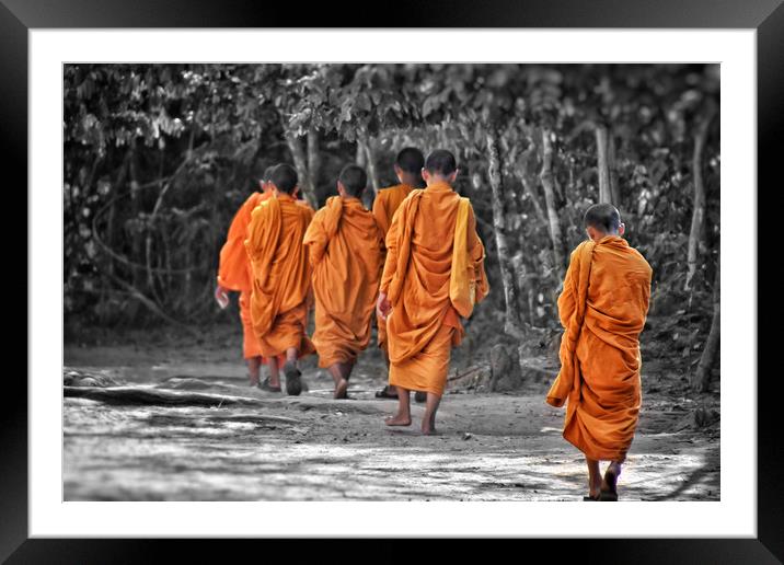 Buddhist Monks Framed Mounted Print by Scott Anderson