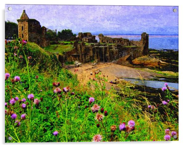 down at st.andrews saint andrews Acrylic by dale rys (LP)