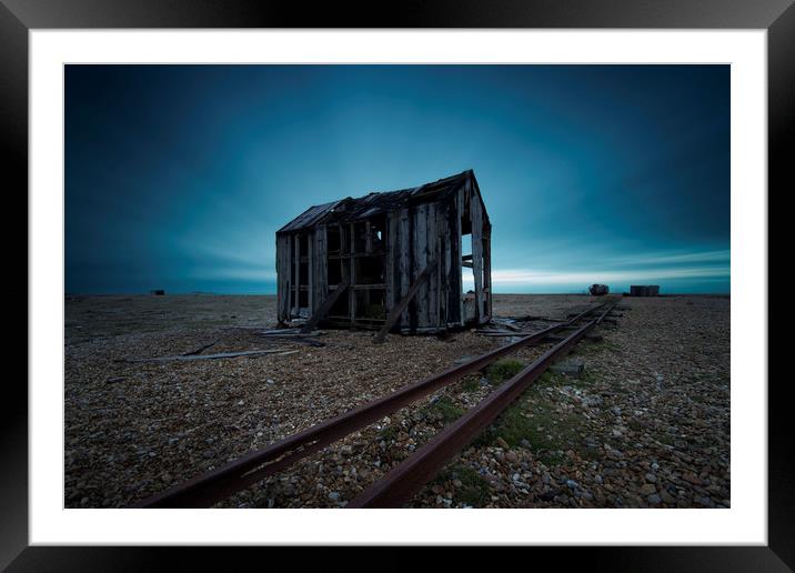 Dungeness Shack - long exposure Framed Mounted Print by mark leader