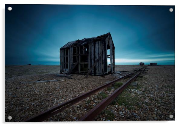 Dungeness Shack - long exposure Acrylic by mark leader