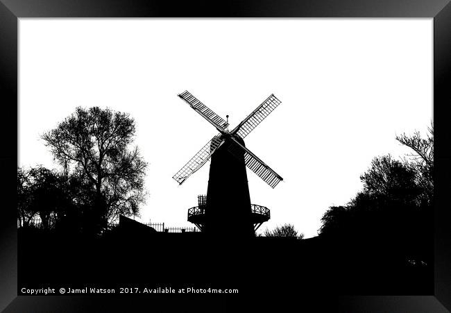 Green's Windmill Framed Print by Jamel Watson