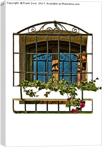 Decorative window in Funchal, Madeira. Canvas Print by Frank Irwin