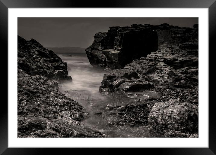 Rocky sea Inlet Framed Mounted Print by Eddie John