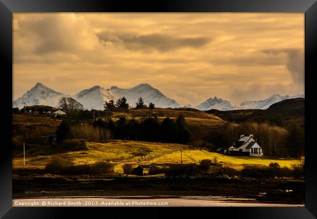 House beside the head of Loch Treaslane Framed Print by Richard Smith