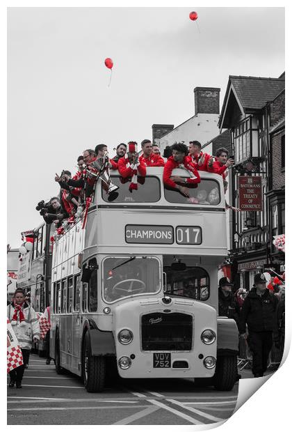 Lincoln City FC - Open top bus celebrations Print by Andrew Scott