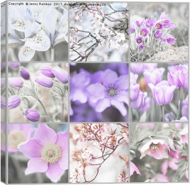 Spring Bloom Collage. Shabby Chic Collection Canvas Print by Jenny Rainbow