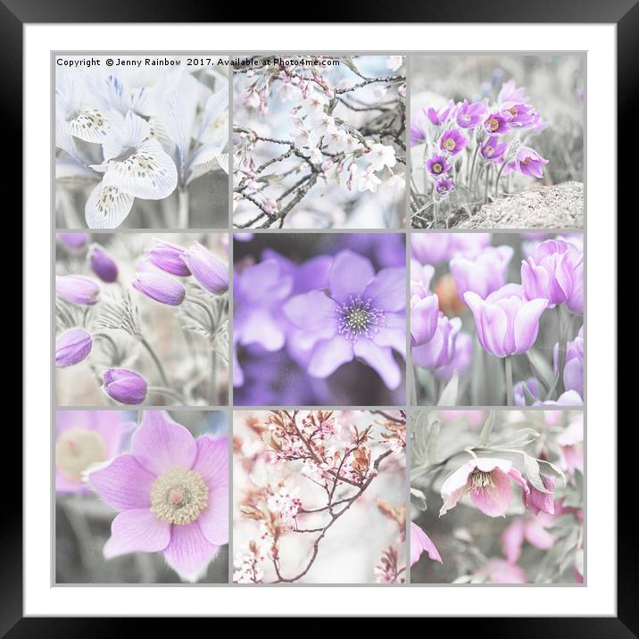 Spring Bloom Collage. Shabby Chic Collection Framed Mounted Print by Jenny Rainbow