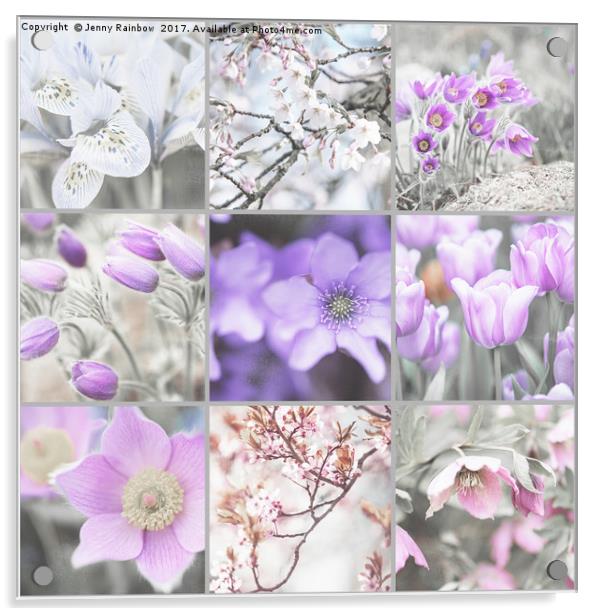 Spring Bloom Collage. Shabby Chic Collection Acrylic by Jenny Rainbow