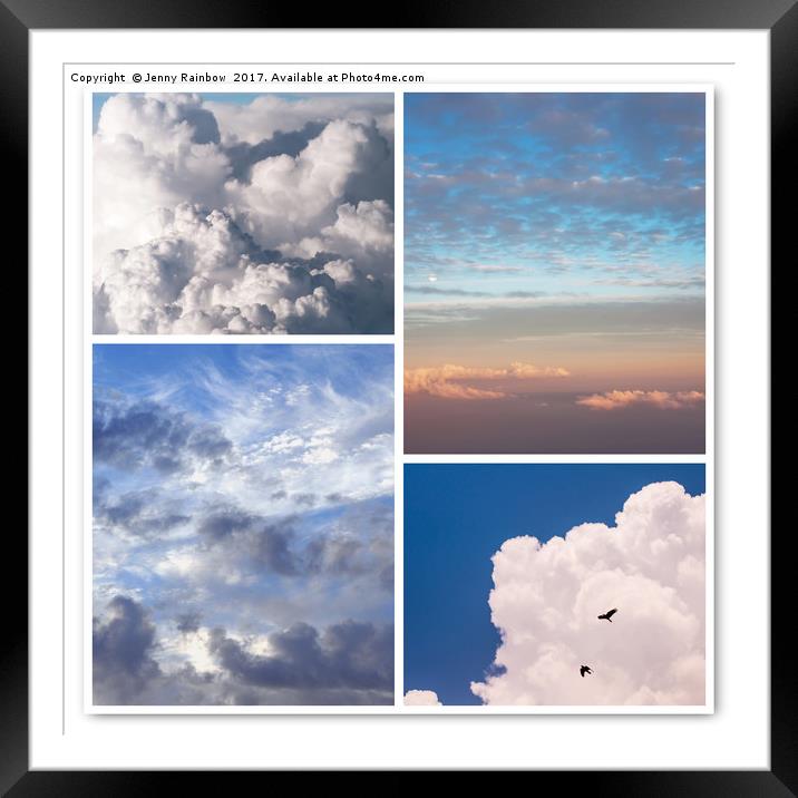 Cloudscapes Collage Framed Mounted Print by Jenny Rainbow