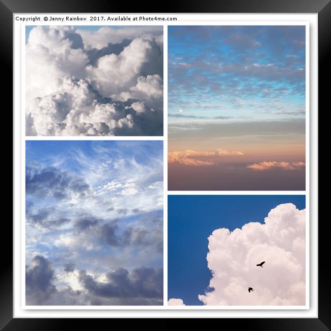 Cloudscapes Collage Framed Print by Jenny Rainbow