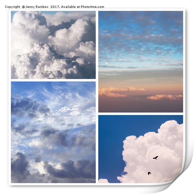Cloudscapes Collage Print by Jenny Rainbow