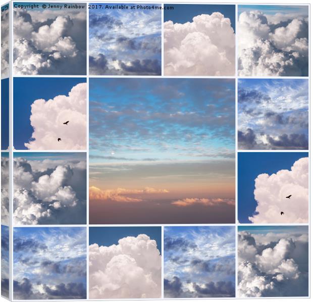 Dreamy Clouds Collage Canvas Print by Jenny Rainbow