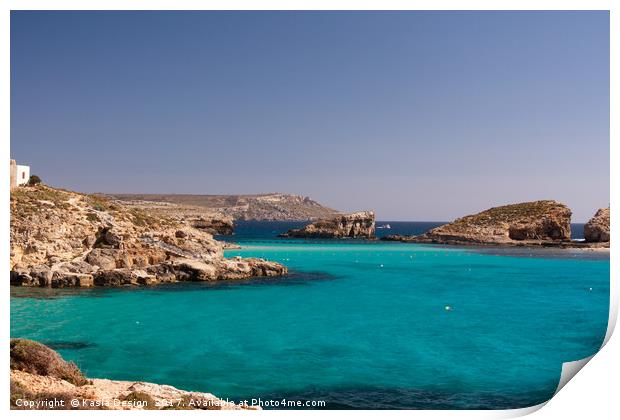 Blue Lagoon, Comino, Republic of Malta Print by Kasia Design