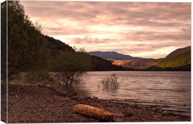 Evening at Thirlmere Canvas Print by Steven Watson