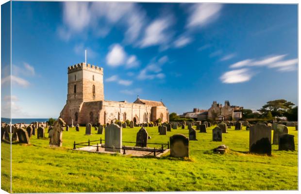 Pretty church of St Aidan's in Bamburgh Canvas Print by Naylor's Photography