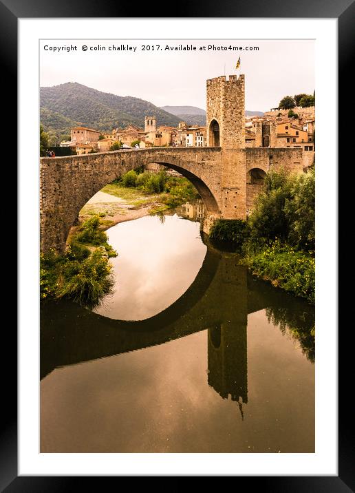  The Angled Bridge at Besalu, Spain Framed Mounted Print by colin chalkley