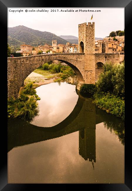  The Angled Bridge at Besalu, Spain Framed Print by colin chalkley