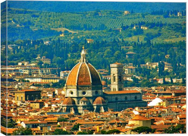 Duomo Firenze from fiesole Canvas Print by paul ratcliffe
