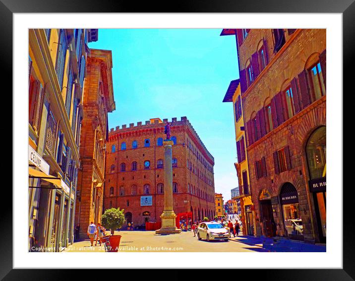 street scene in florence italy Framed Mounted Print by paul ratcliffe