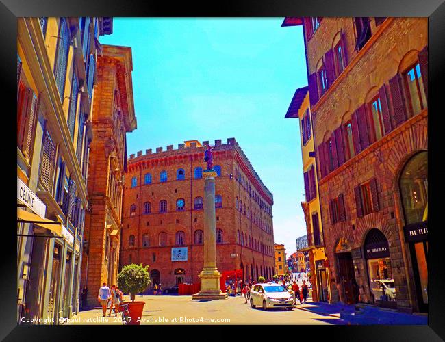 street scene in florence italy Framed Print by paul ratcliffe