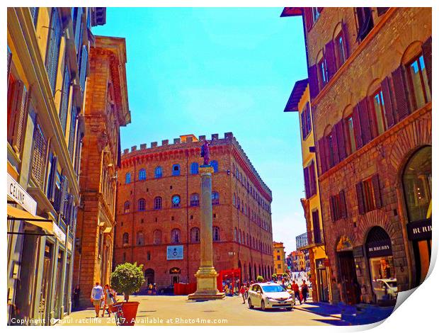 street scene in florence italy Print by paul ratcliffe