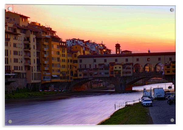 ponte vecchio firenze Italy Acrylic by paul ratcliffe