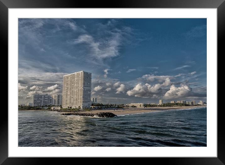 Modern Condos on Fort Lauderdale Beach Framed Mounted Print by Darryl Brooks