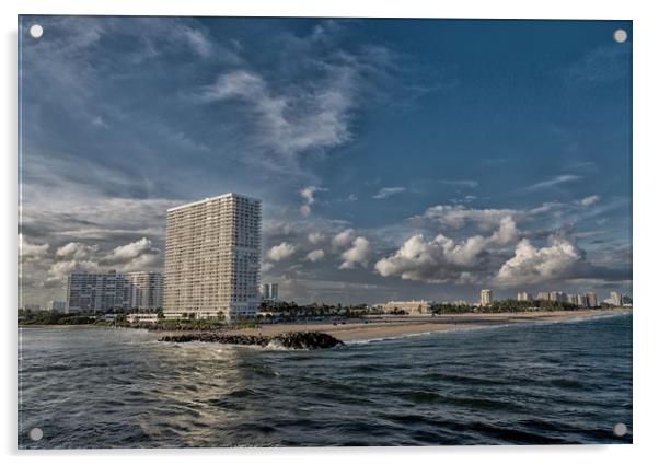 Modern Condos on Fort Lauderdale Beach Acrylic by Darryl Brooks
