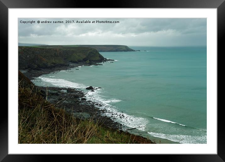 CORNISH VIEW Framed Mounted Print by andrew saxton
