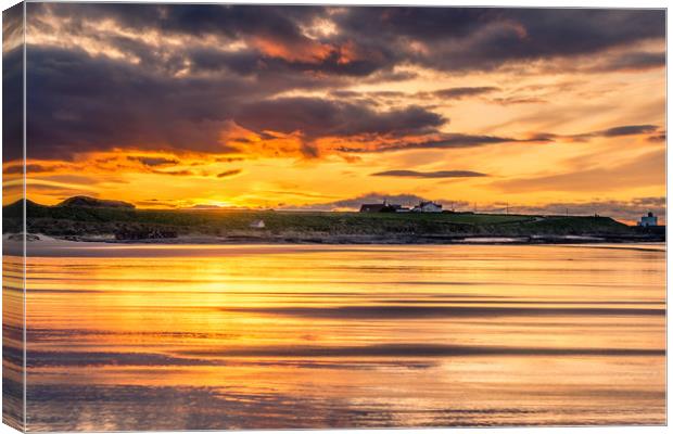 Bamburgh Reflections Canvas Print by Naylor's Photography