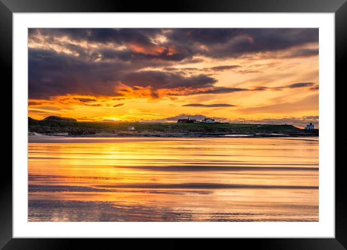 Bamburgh Reflections Framed Mounted Print by Naylor's Photography